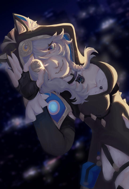 Example of a fully rendered halfbody, simple background